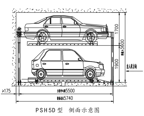 PSH5D型(xing)正(zheng)/側(cè)麵(mian)、頫(fu)視示(shi)意(yi)圖